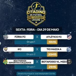 Citadino de Futsal Veteranos movimenta a noite desta sexta-feira em Cruz Alta