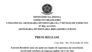 Exército detalha atuação em ocorrências com artefatos militares em Cruz Alta