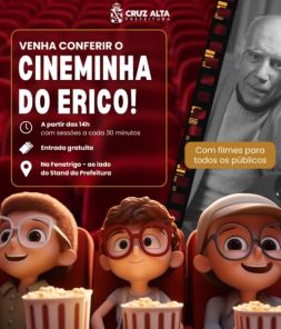Cineminha do Érico é atração cultural na XVIII Fenatrigo em Cruz Alta