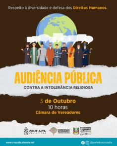 NA SEXTA > Audiência pública discutirá intolerância religiosa em Cruz Alta