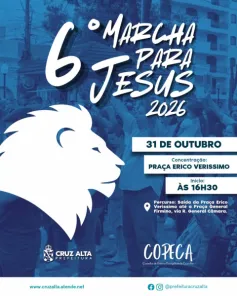 Cruz Alta realiza 6ª Marcha para Jesus neste sábado
