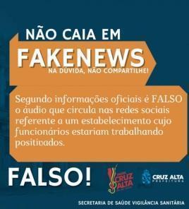 É falso o áudio referente a funcionários que estariam trabalhando positivados 