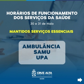 FERIADÃO> Saúde tem horários alterados durante o feriadão em Cruz Alta