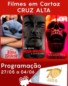 CINEMA: Confira os filmes em Cartaz neste sábado em Cruz Alta