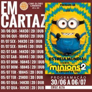 Minions 2 A origem de Gru tem estréia mundial e está em cartaz em Cruz Alta