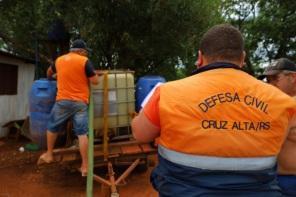 Defesa Civil de Cruz Alta forneceu 430 mil litros de água em razão da estiagem