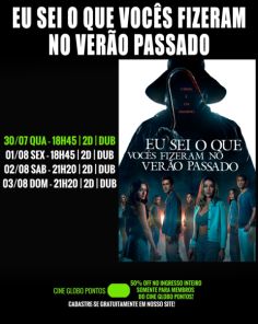 DOMINGO: Confira a programação de filmes  no Cine Globo de Cruz Alta