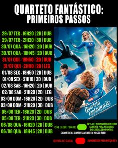 DOMINGO: Confira a programação de filmes  no Cine Globo de Cruz Alta