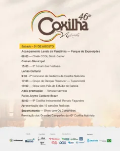46ª COXILHA NATIVISTA> Hoje grande final e show com os Compadres no ginásio