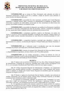 Prefeitura divulga atualização de Decreto Municipal: Confira