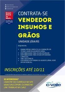 C.Vale divulga oportunidade de emprego